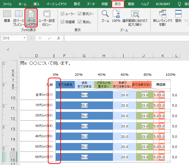 グラフ貼り付け時や印刷時にズレが発生する時の対処方法 Vol 3 調査とグラフ 報告書の作成